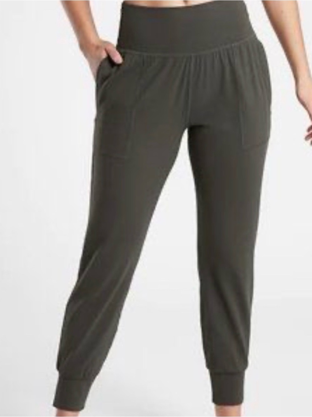 Athleta Salutation Jogger Women's High-Waist PowerVita Olive - L